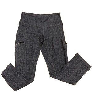 Athleta Cropped Capri Leggings With Zip Pockets Gray Black Womens Size XSmall